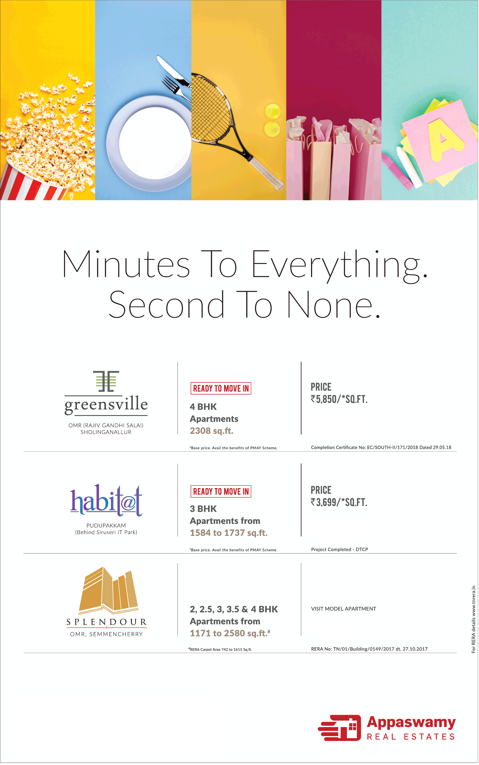 Buy spacious apartments at Appaswamy Projects in Chennai Update